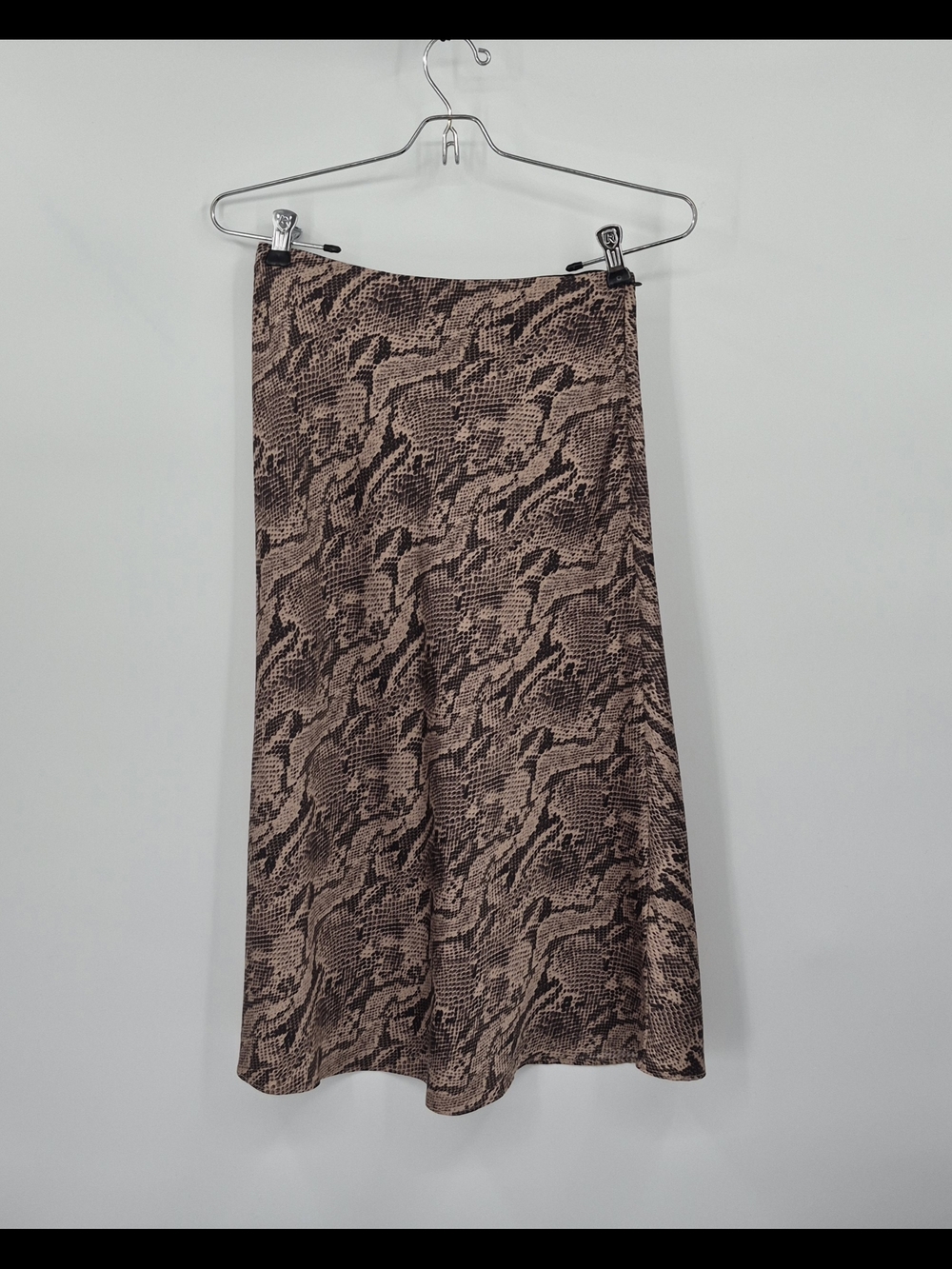 Express Women's Size X-Small Brown Snake Print Summer Skirt Silky Elastic